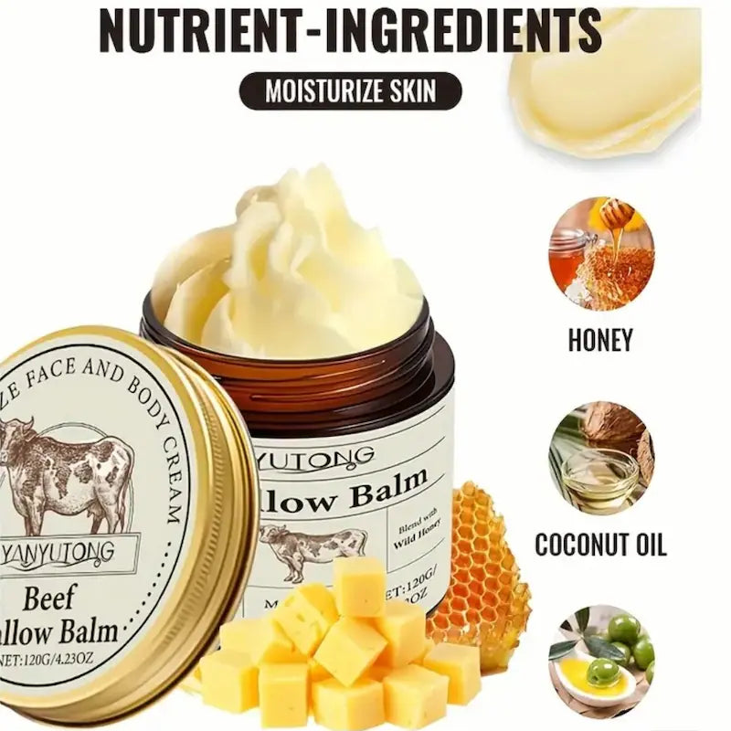 Bálsamo de Sebo de Res Natural | Hidratación Profunda 120g